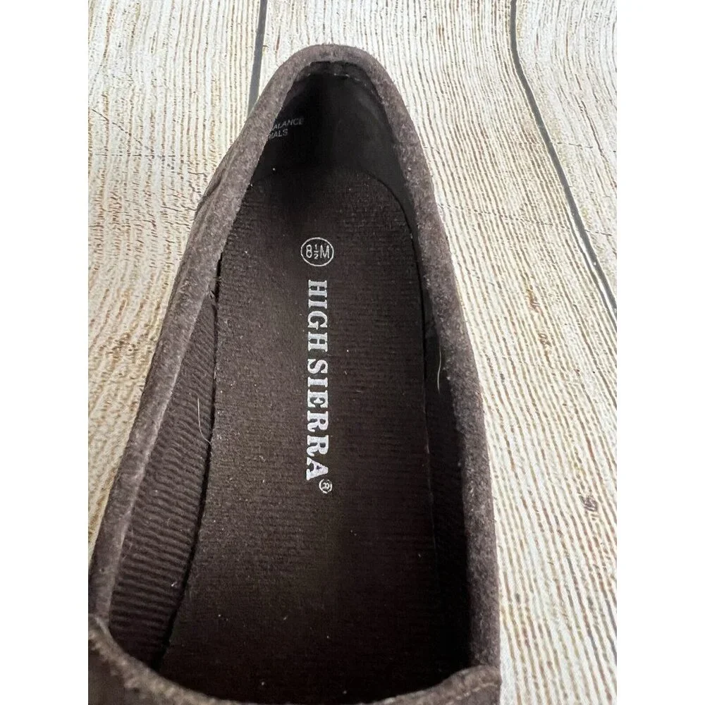 High Sierra Suede Women Loafers Moccasin 8.5M Chocolate Brown Casual Comfort‎